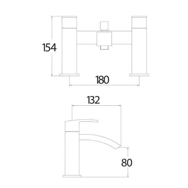 Descent Bath Shower Mixer Tap - Chrome - Image 2