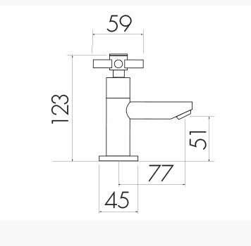 Chrome Set Of Two Kross Basin Taps - Hot & Cold - Image 2