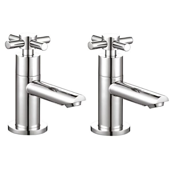 Chrome Set Of Two Kross Basin Taps - Hot & Cold
