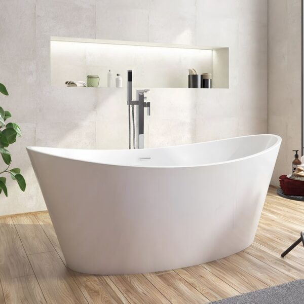 Muro Freestanding Bath Shower Mixer Tap - Chrome - Image 2