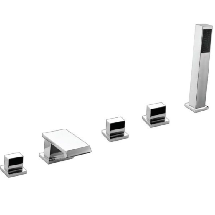 Miami Five Hole Bath Shower Mixer Tap - Chrome