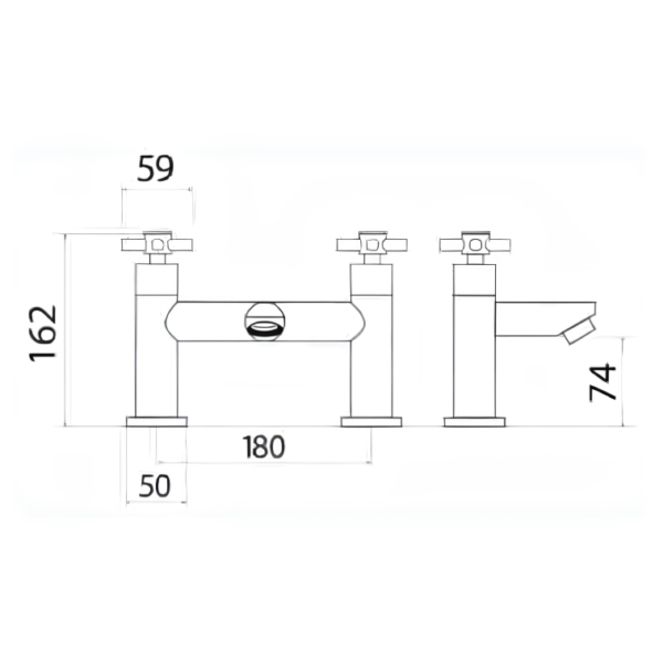 Kartell Times Traditional Bath Filler Mixer Tap – Chrome - Image 3