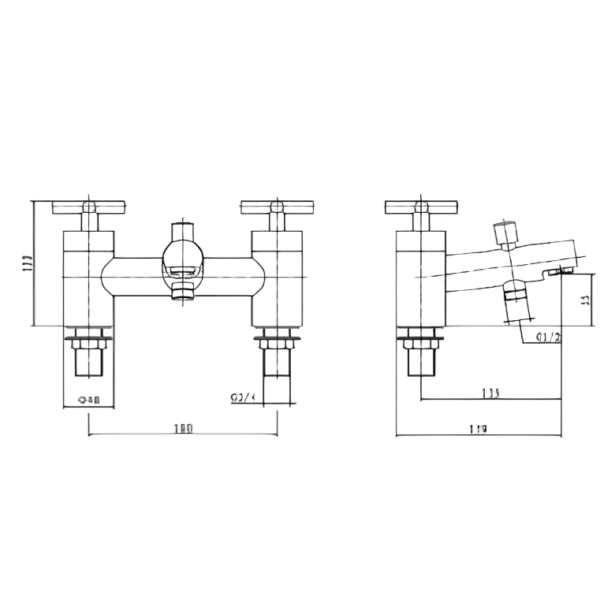 Kartell Times Bath Shower Mixer Tap - Chrome - Image 2