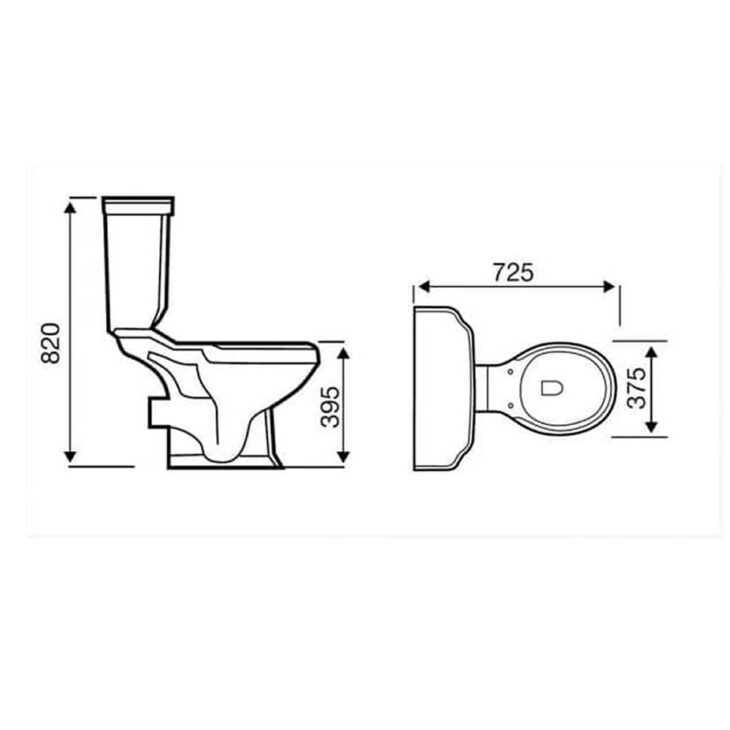Kartell Astley Ceramic Close Coupled Toilet With Cistern - Image 3