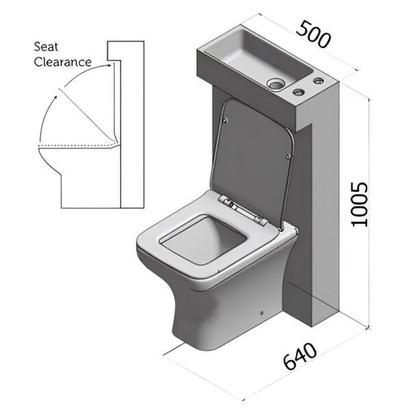 Cassellie Polymarble All In 1 Combined WC And Basin - Image 4