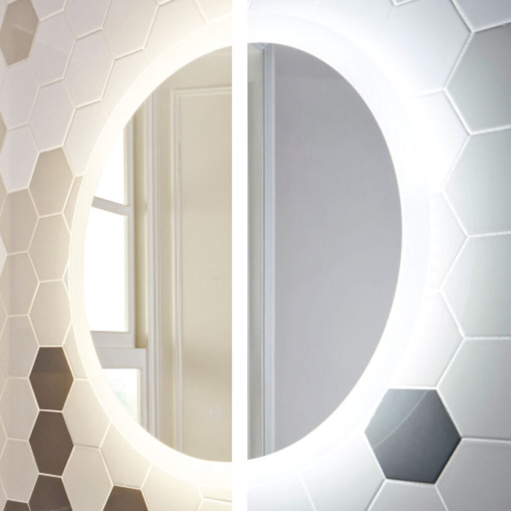 Sognare Glow Round Lunar LED Mirror With Demister Pad - 600mm - Image 2