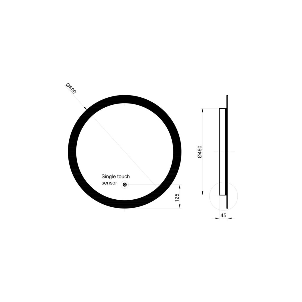 Sognare Glow Round Lunar LED Mirror With Demister Pad - 600mm - Image 3