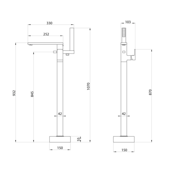 Lanza Tap Dimensions