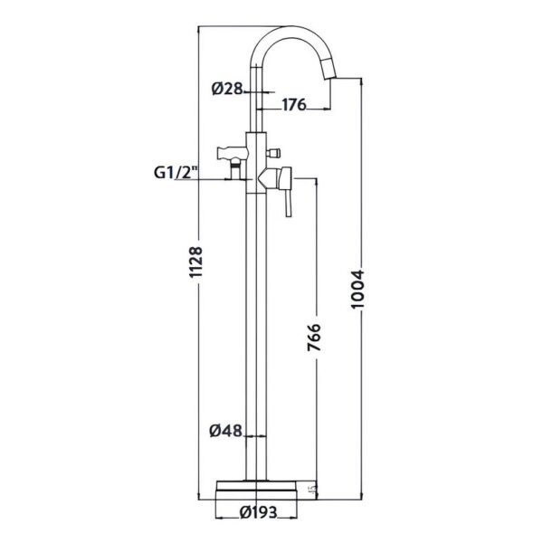 Sognare Premier Freestanding Bath Shower Mixer - Chrome - Image 3