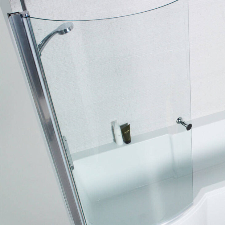 P Shaped Curved Shower Bath Screen - Image 2