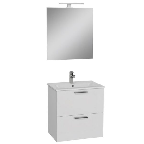Vitra Mia 600MM Gloss White Vanity Unit & Mirror