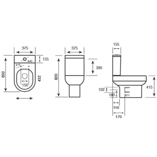 Kartell Bijou Close Coupled WC Toilet - Image 4