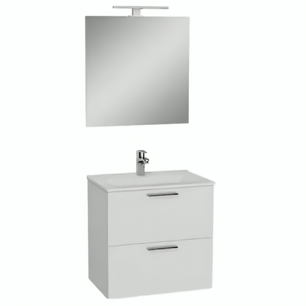 Vitra Mia 600MM Gloss White Vanity Unit & Mirror