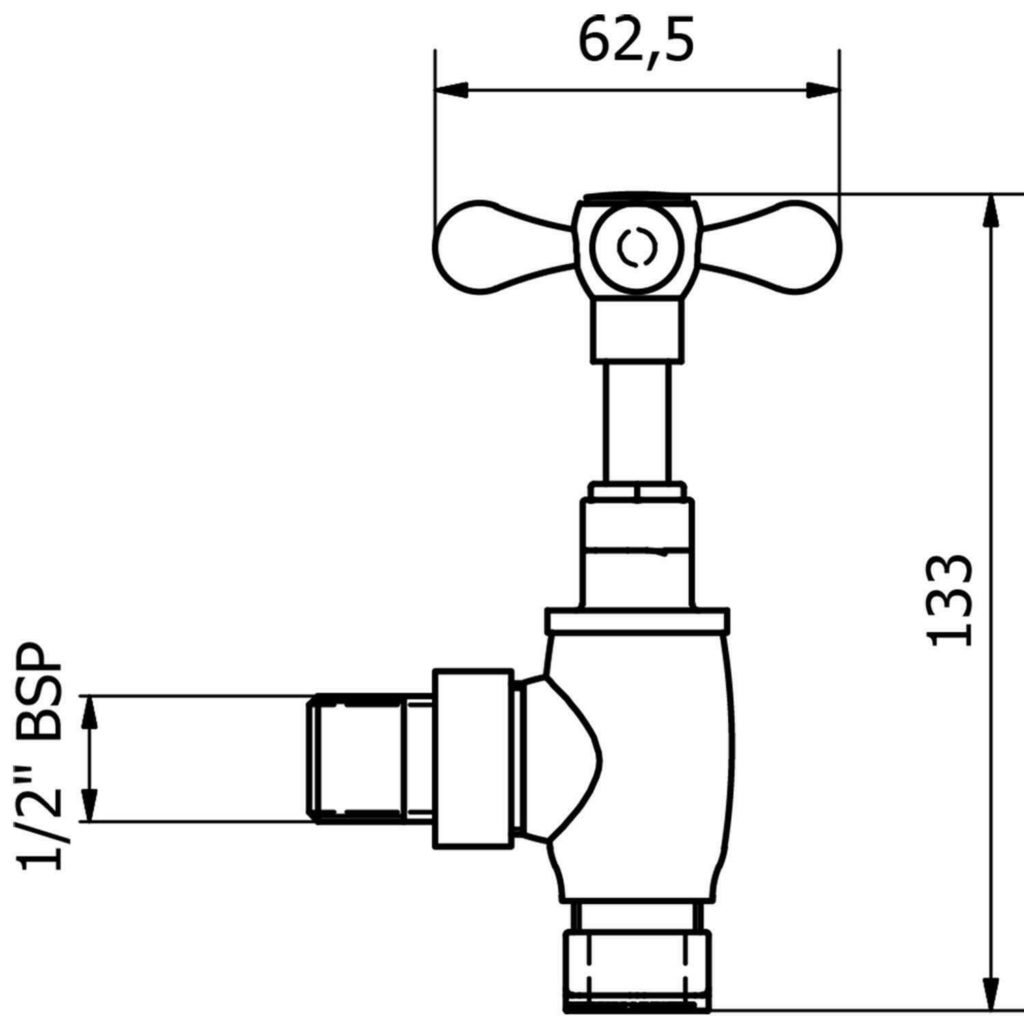 Angle Cross Head Traditional Radiator Valves - Image 5