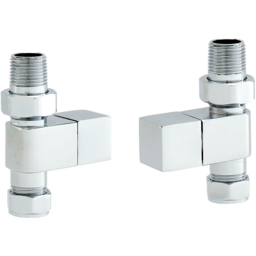 Cassellie Straight Chrome Square Radiator Valve Pack SSHVS1 - Image 2