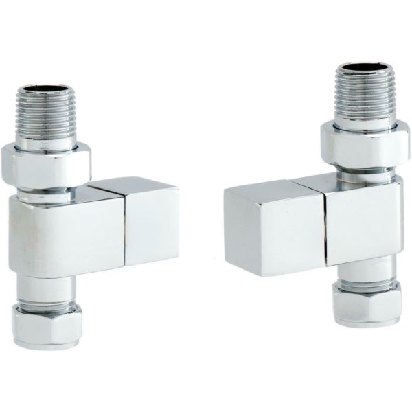 Cassellie Straight Chrome Square Radiator Valve Pack SSHVS1 - Image 2