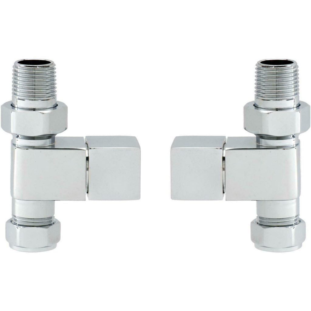 Cassellie Straight Chrome Square Radiator Valve Pack SSHVS1