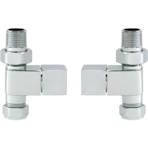 Cassellie Straight Chrome Square Radiator Valve Pack SSHVS1