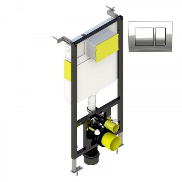 KEYTEC 1.12M ADJUSTABLE WC FRAME WITH WRAS APPROVED DUAL FLUSH CISTERN
