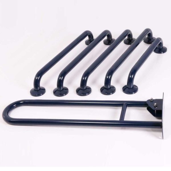Stainless Steel Dark Blue Doc M Pack Hinged Grab Rails