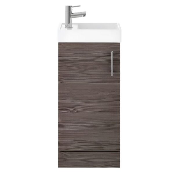 Premier Vault 405MM Floor Standing Unit & Basin - Grey Avola