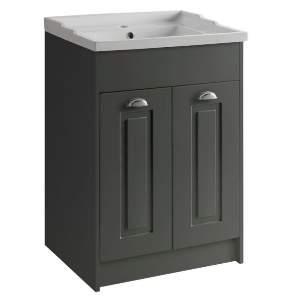 Kartell Astley 600mm 2 Door Unit and Basin - Matt Grey