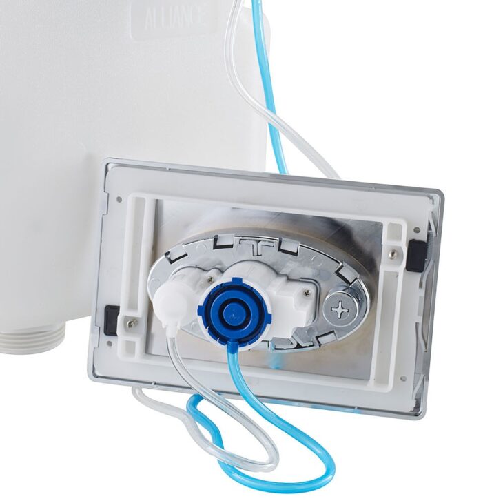 Square Chrome Pneumatic Toilet Large Flush Plate WC Button - Image 4