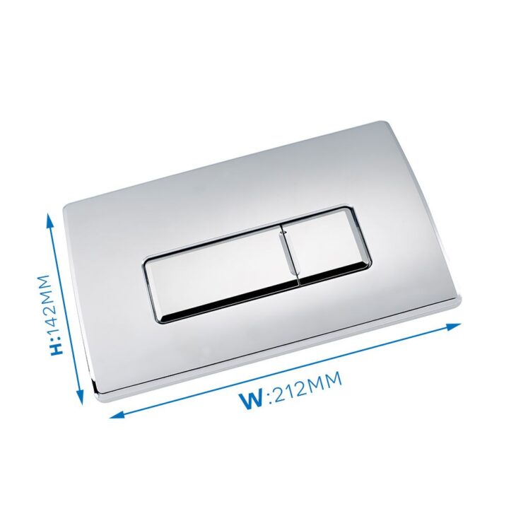 Square Chrome Pneumatic Toilet Large Flush Plate WC Button - Image 2