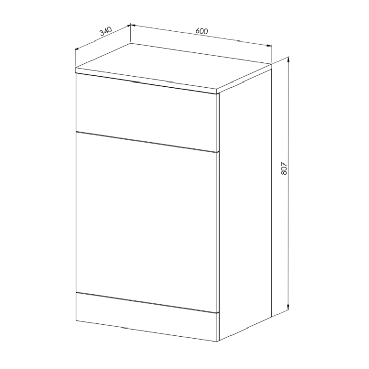 Manza 600MM Gloss White Back To Wall WC Unit - Image 2