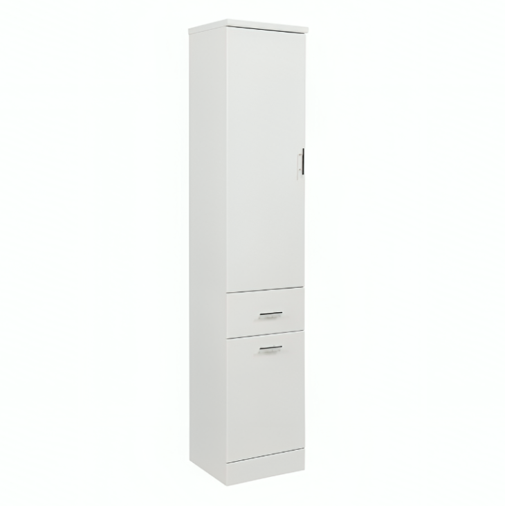 Manza 350MM X 1900MM Gloss White Floor Standing Tall Unit
