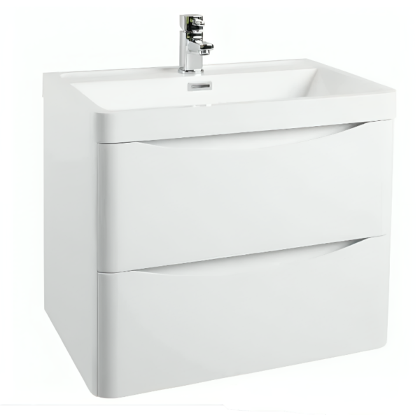 Sognare Cella White Gloss Wall Hung Vanity Unit & Basin 600mm
