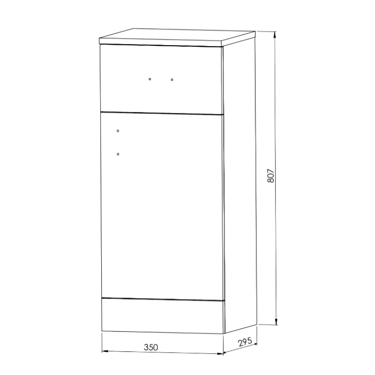 Manza 350MM Door & Drawer Unit - Gloss White - Image 2