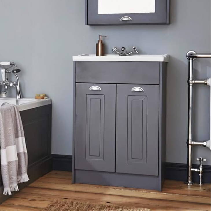 Kartell Astley 600mm 2 Door Unit and Basin - Matt Grey - Image 2