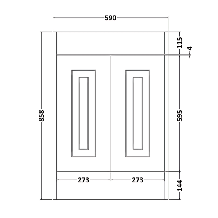 Kartell Astley 600mm 2 Door Unit and Basin - Matt Grey - Image 4