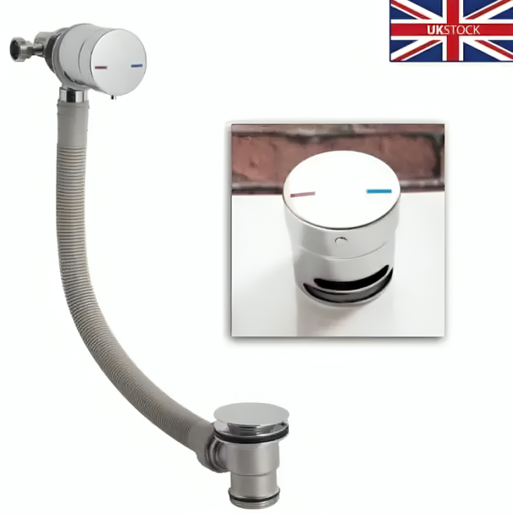 WA88 Freeflow Bath Filler with Pop-up Waste + Overflow - Chrome