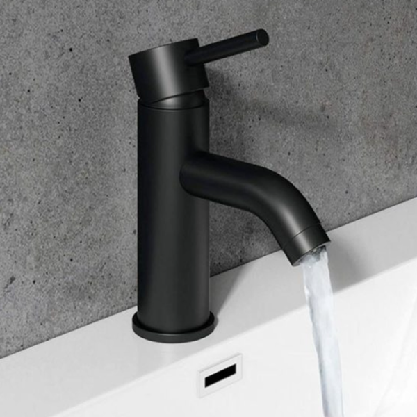Refresh Round Basin Mono & Waste - Matt Black - Image 2