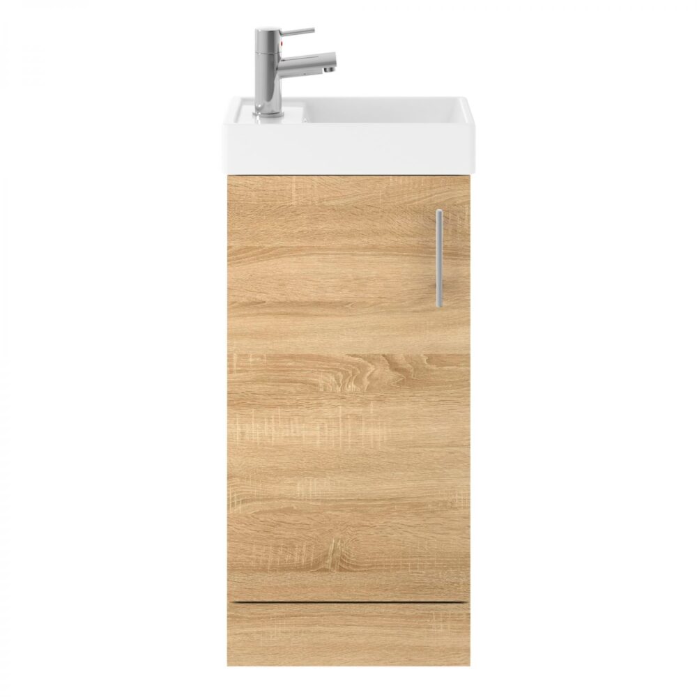 Premier Vault 405MM Floor Standing Unit & Basin - Natural Oak