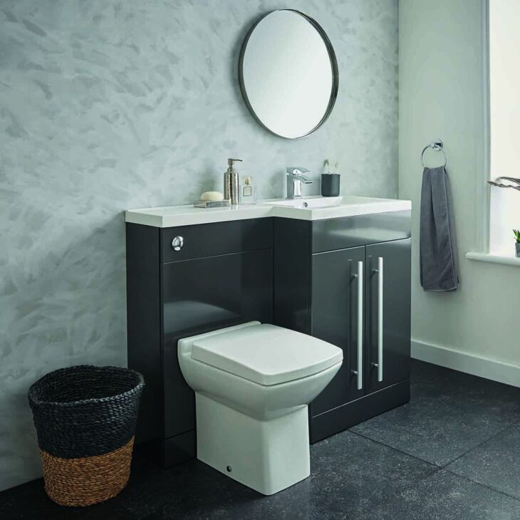 Kartell Matrix Storm Grey Gloss 2 Door Combination Pack 1100mm - Right Hand Basin