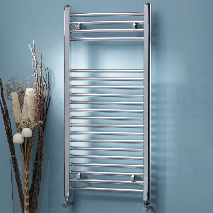 K-Rad Straight Heated Towel Rail 300mm Chrome - 4 Size's - 1200mm High Please