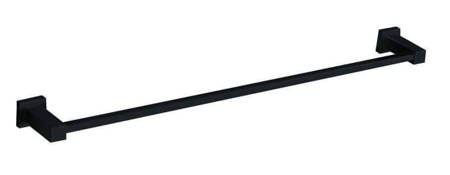 Mono Matt Black Bathroom Accessory - Single Towel Bar Matt Black