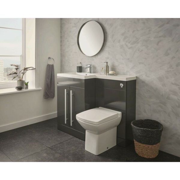 Kartell Matrix Storm Grey Gloss 2 Door Combination Pack 1100mm - Left Hand Basin