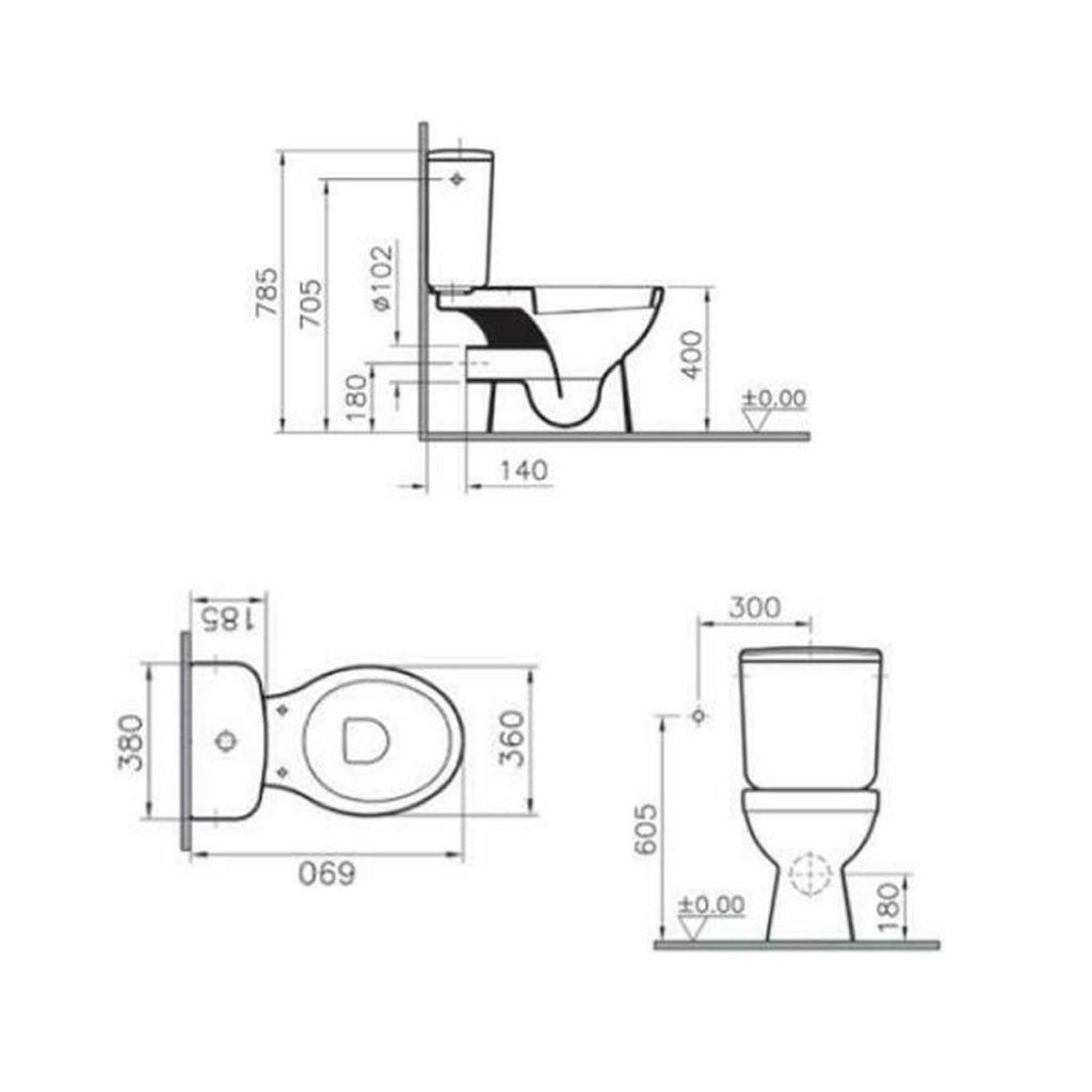 Vitra - Milton Close Coupled Toilet - Image 4