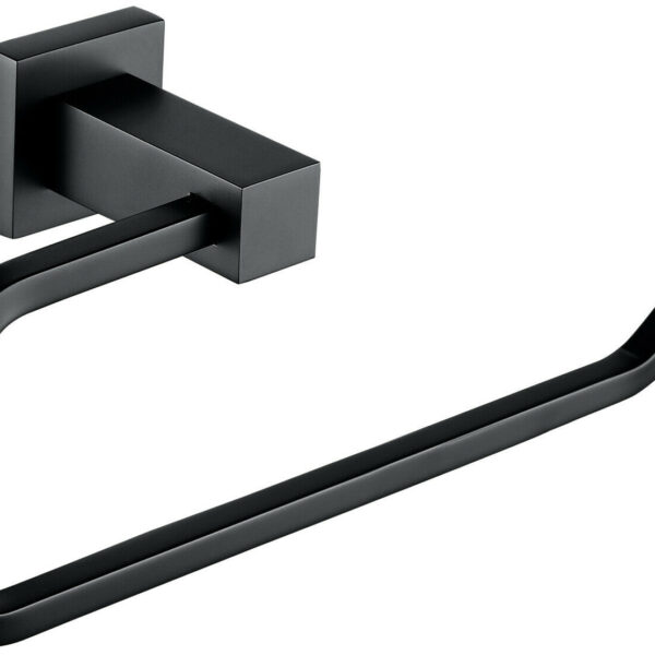 Mono Matt Black Bathroom Accessory - Towel Ring Matt Black