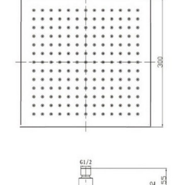Square Ultra Thin 300mm Shower Head SY-SHD3030-N - Image 3