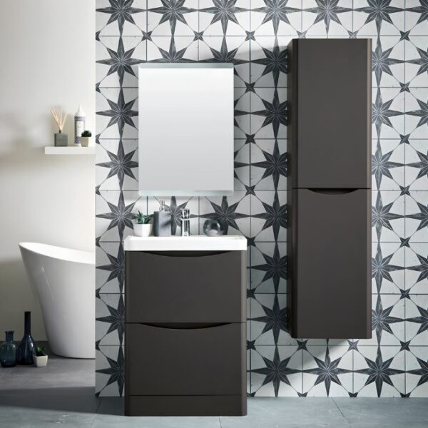 Sognare Cella 500mm Matt Grey Floor Standing Vanity Unit & Basin - Image 2
