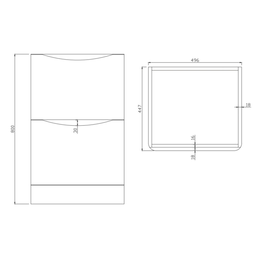 Sognare Cella 500mm Matt Grey Floor Standing Vanity Unit & Basin - Image 4
