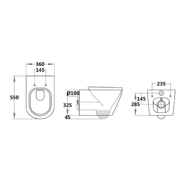 Wall Hung Rimless Pan + Quick Release Soft Close Urea Seat - Image 2