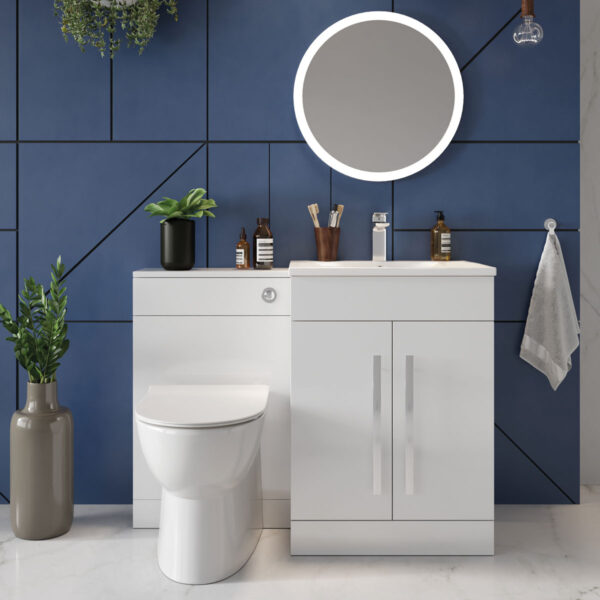 Sognare Mili 1100mm Gloss White L Shape Furniture Pack - Image 2