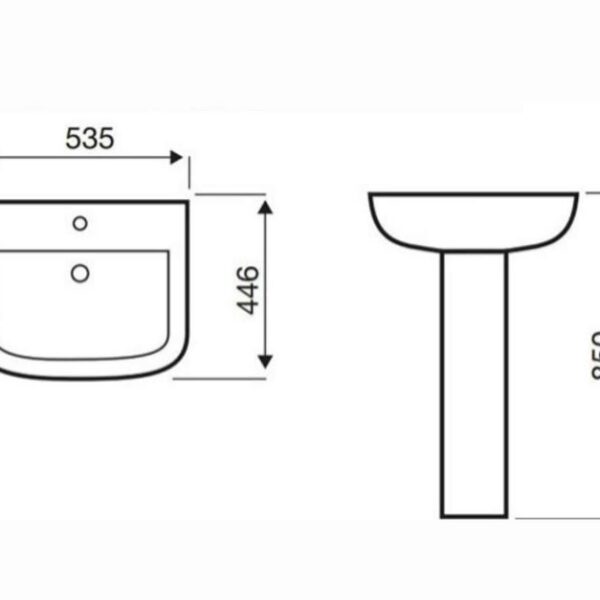 Project Square Toilet & Basin Set Short Projection - Image 6