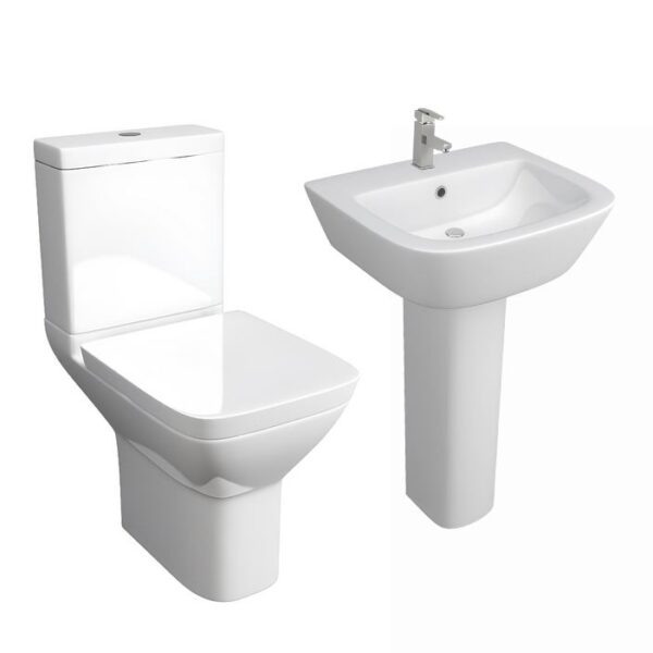 Project Square Toilet & Basin Set Short Projection